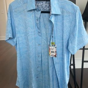 Robert Graham Small light blue short sleeve button down